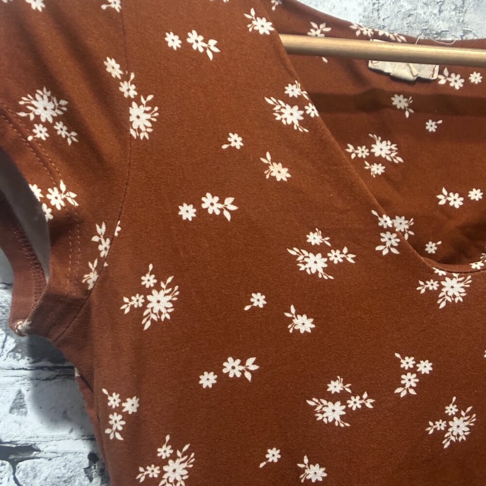 EUC "See You Monday" Los Angeles Brown Floral Midi Dress Size XL - Picture 4 of 10